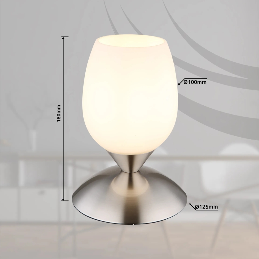 Globo - Stona dodirna lampa 1xE14/25W/230V mat krom