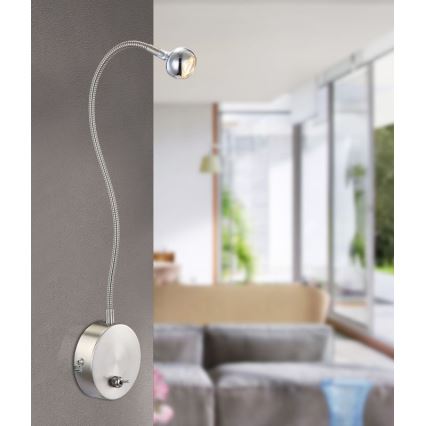 Globo - LED Fleksibilna lampica LED/3W/230V sjajni krom
