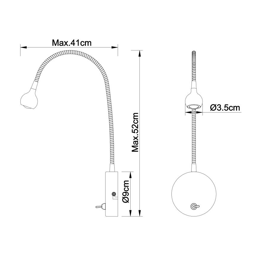 Globo - LED Fleksibilna lampica LED/3W/230V sjajni krom