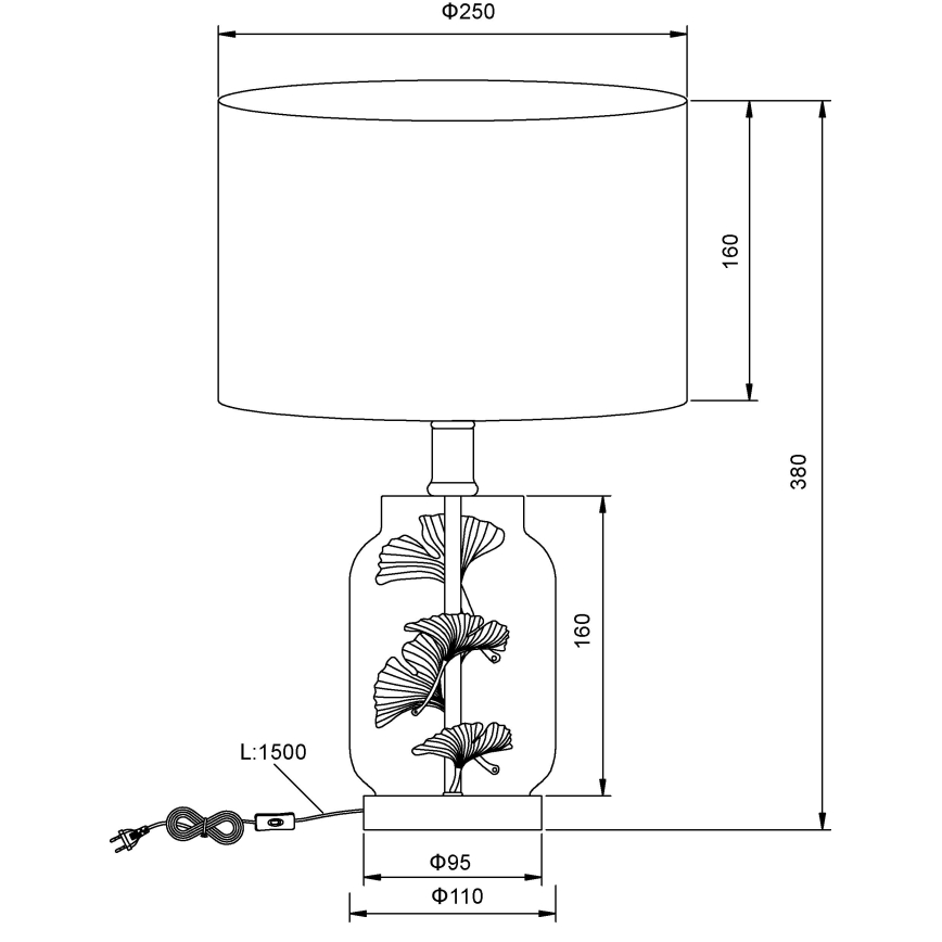 Globo - Stona lampa 1xE27/40W/230V bela