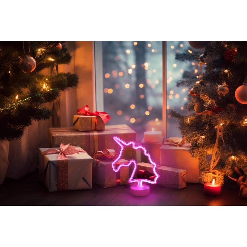 Globo - LED neonska stona dekoracija LED/2W/3xAA jednorog