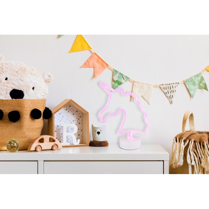 Globo - LED neonska stona dekoracija LED/2W/3xAA jednorog