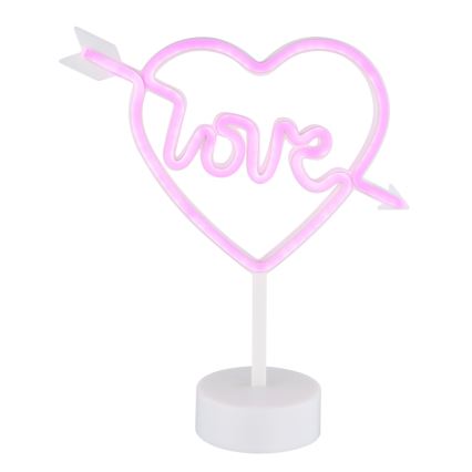 Globo - LED Neonska stona dekoracija LED/2W/3xAA srce