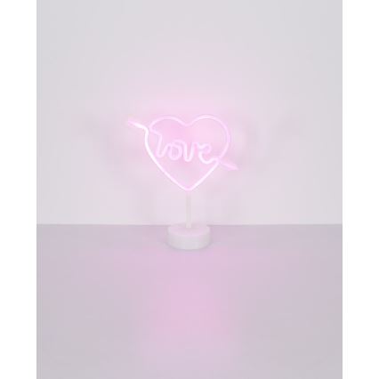 Globo - LED Neonska stona dekoracija LED/2W/3xAA srce