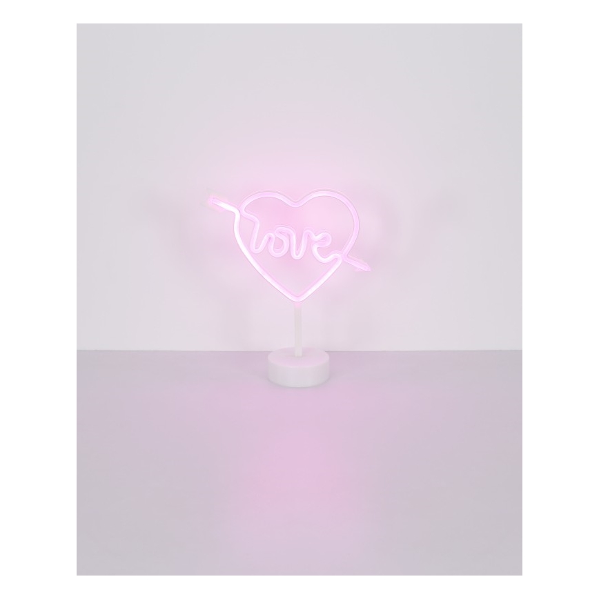 Globo - LED Neonska stona dekoracija LED/2W/3xAA srce
