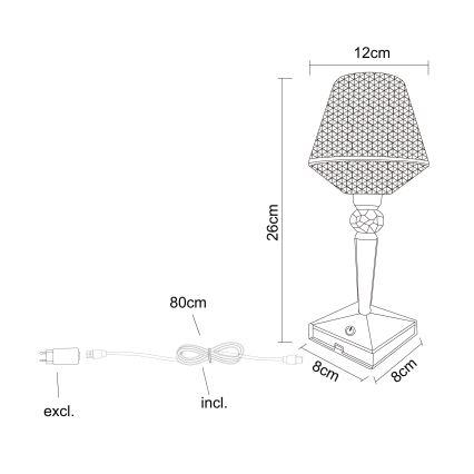 Globo - LED Prigušiva stona lampa na dodir LED/1W/5V 2700/4000/6500K 800 mAh