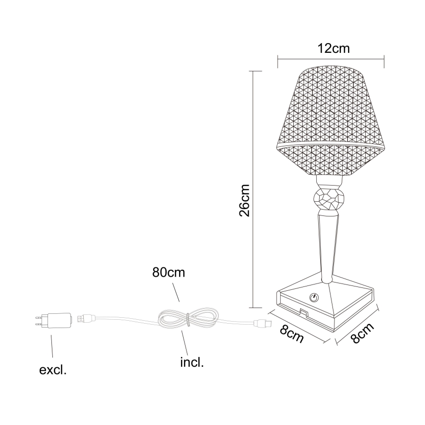 Globo - LED Prigušiva stona lampa na dodir LED/1W/5V 2700/4000/6500K 800 mAh