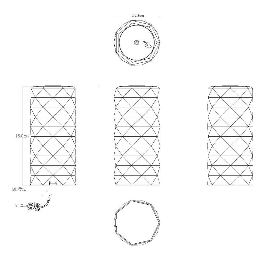 Globo - LED RGB Punjiva dodirna stona lampa LED/0,6W/3,7V 500mAh