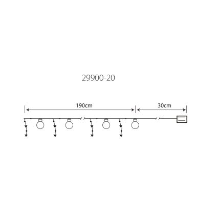 Globo 29900-20 - LED dekorativna girlanda 20xLED/0,03W/2xAA