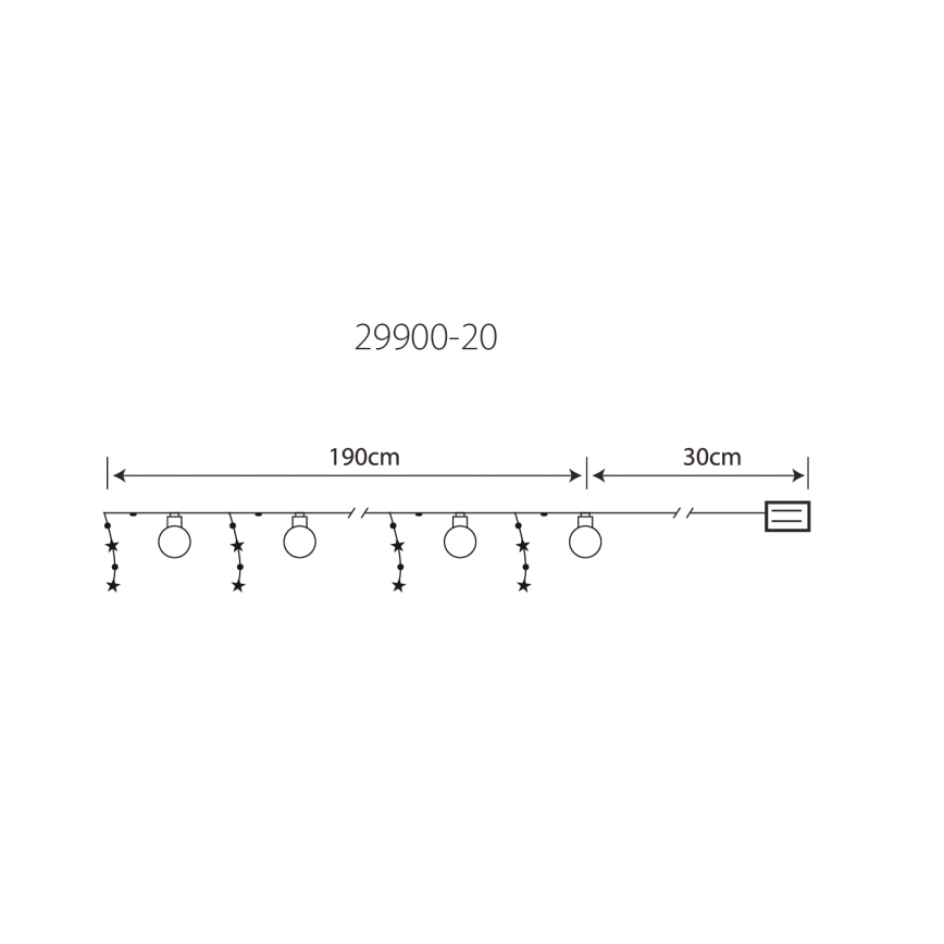 Globo 29900-20 - LED dekorativna girlanda 20xLED/0,03W/2xAA