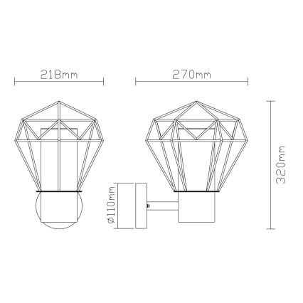 Globo - Spoljašnja zidna lampa 1xE27/15W/230V IP44