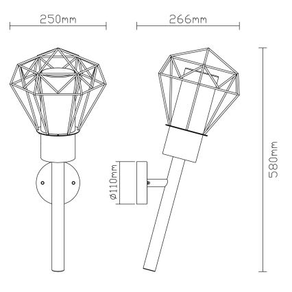 Globo - Spoljašnja zidna lampa 1xE27/15W/230V IP44
