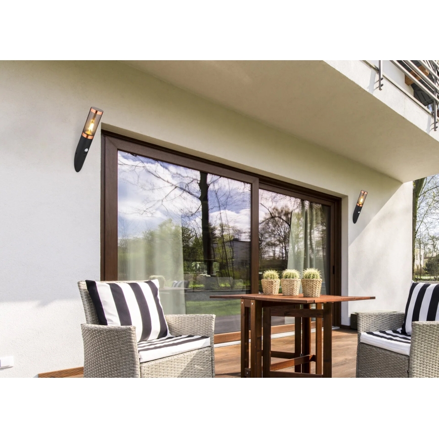 Globo - Spoljašnje zidno svetlo 1xE27/23W/230V IP44 crna/bakar