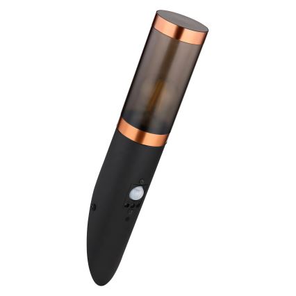 Globo - Spoljašnja zidna lampa sa senzorom 1xE27/15W/230V IP44 crno/bakreno