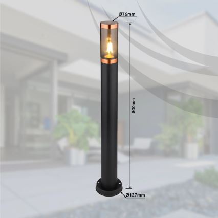 Globo - Spoljašnja lampa 1xE27/23W/230V IP44 80 cm crno/bakreno