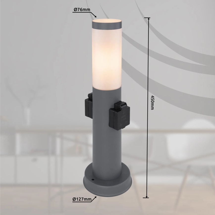 Globo 3158AK - Spoljašnja lampa sa 2 utičnice BOSTON 1xE27/23W/230V IP44