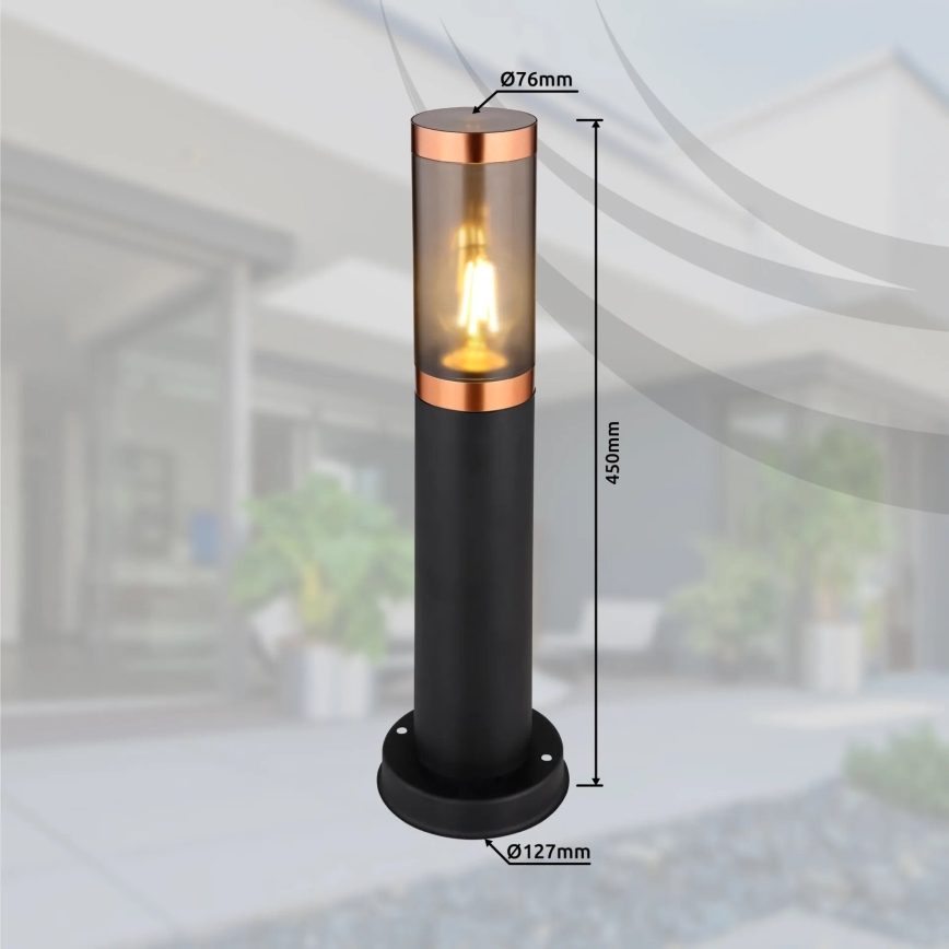 Globo - Spoljašnja lampa 1xE27/23W/230V IP44 45 cm crno/bakreno