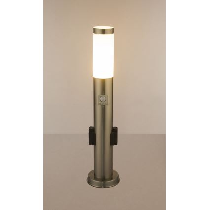 Globo - LED Spoljašnja lampa sa senzorom i 2 utičnice LED/9W/230V 60 cm IP44