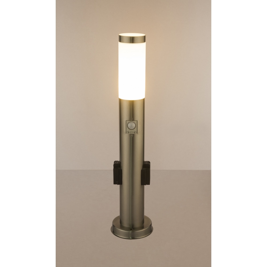 Globo - LED Spoljašnja lampa sa senzorom i 2 utičnice LED/9W/230V 60 cm IP44