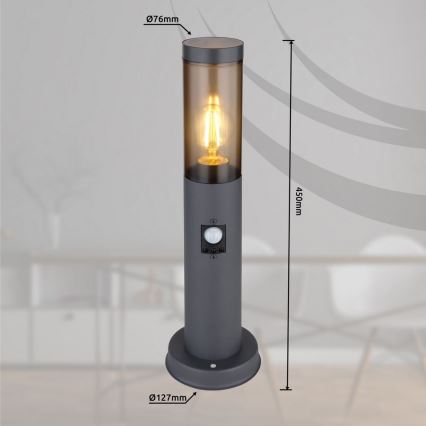 Globo - Spoljašnja lampa sa senzorom 1xE27/15W/230V 45 cm IP44