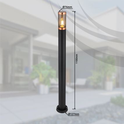 Globo - Spoljašnja lampa 1xE27/23W/230V IP44 110 cm crna/bakar