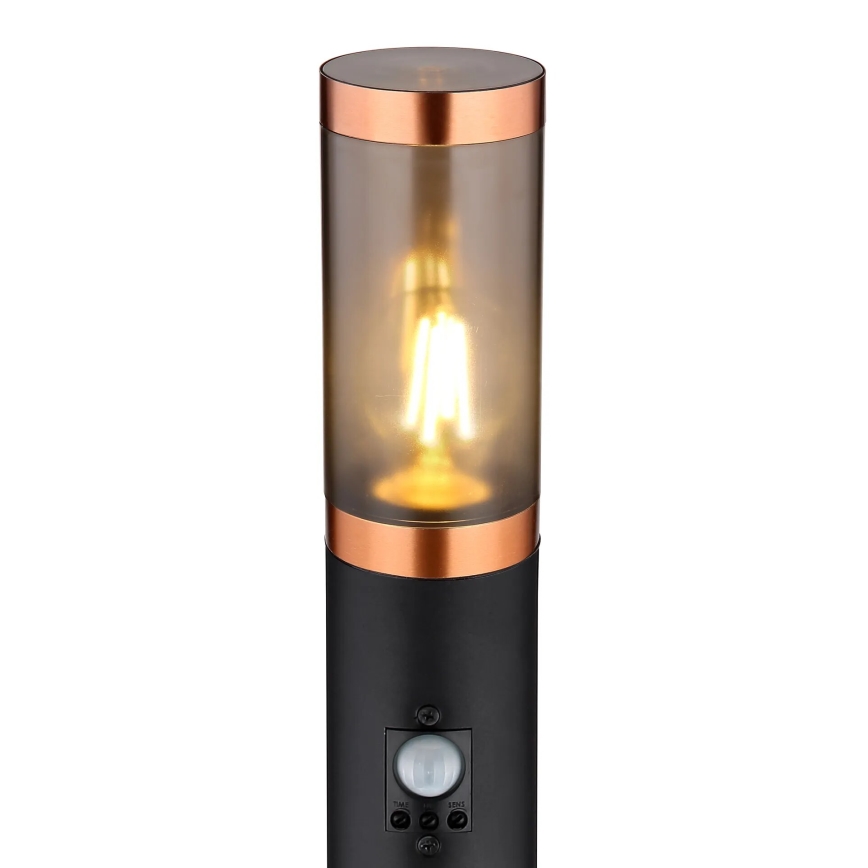 Globo - Spoljašnja lampa sa senzorom 1xE27/15W/230V IP44 110 cm crno/bakreno