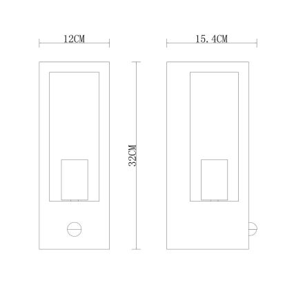 Globo zidna Lampa sa senzorom 1xE27/60W/230V IP44