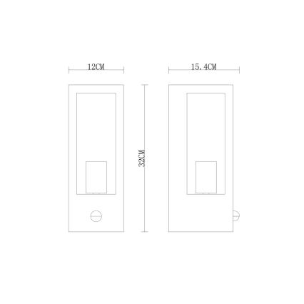 Globo zidna Lampa sa senzorom 1xE27/60W/230V IP44