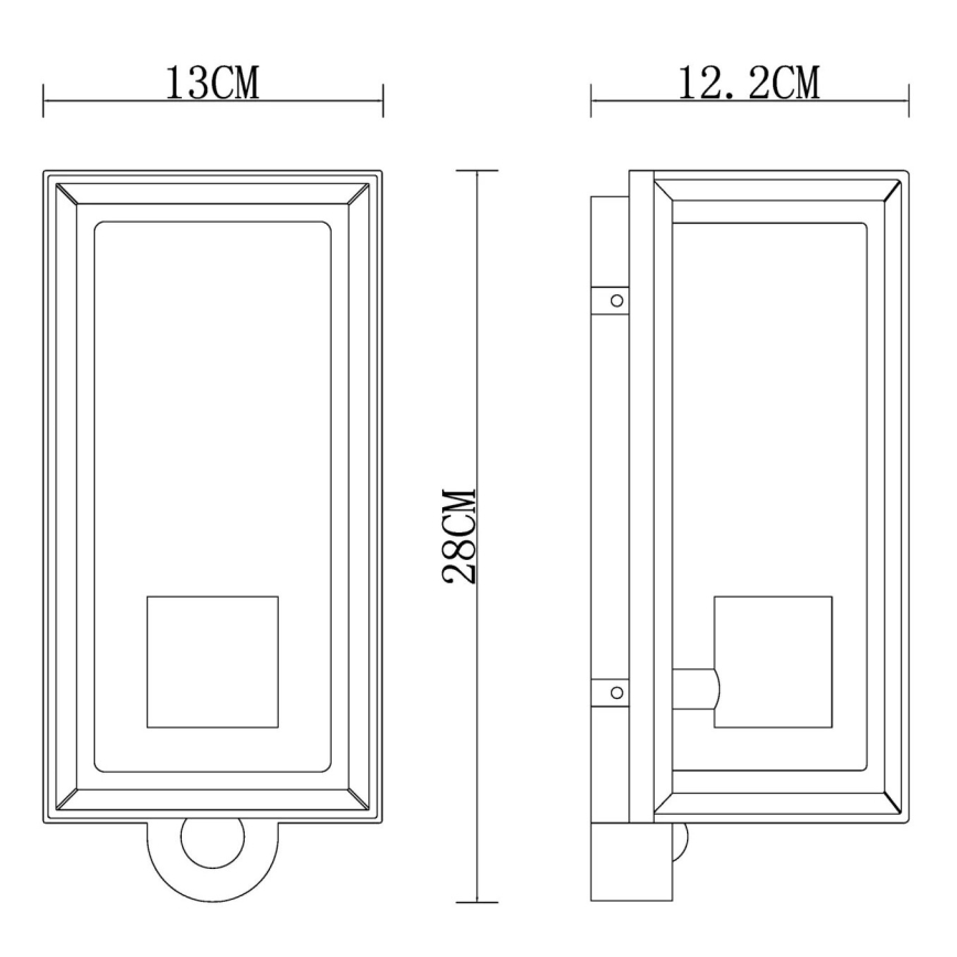 Globo - Spoljno zidno svetlo sa senzorom 1xE27/60W/230V IP44 crna