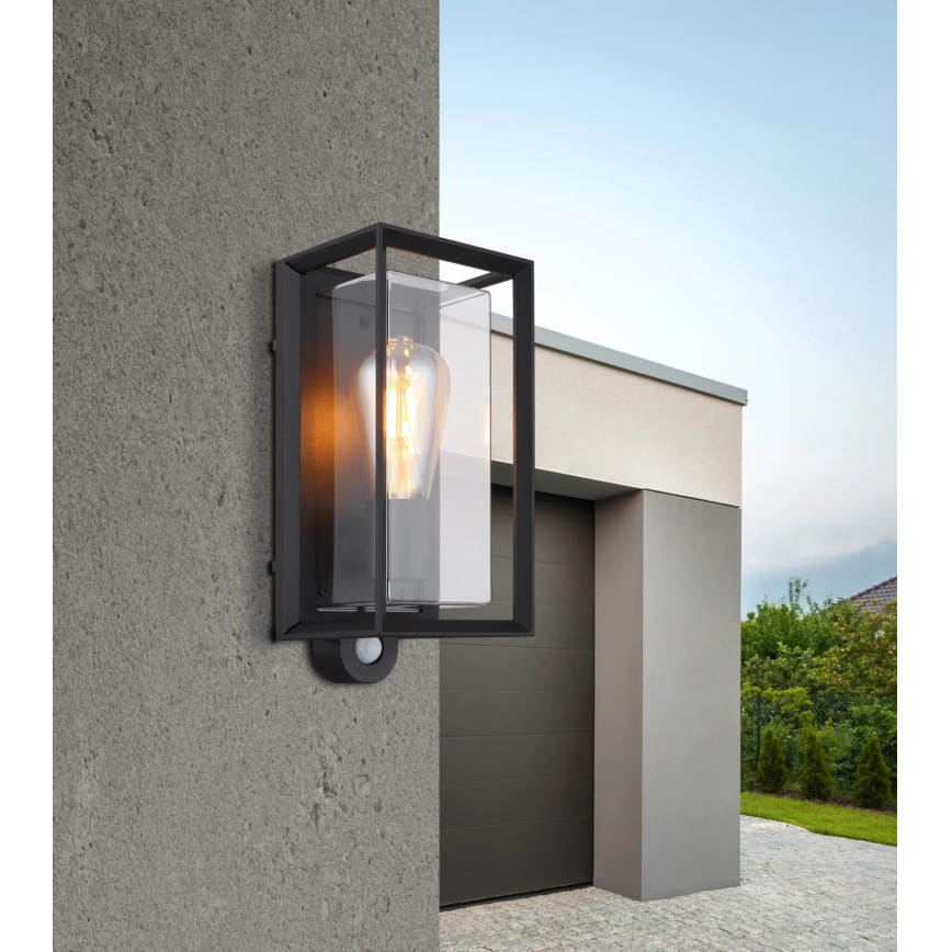 Globo - Spoljašnja zidna lampa sa senzorom 1xE27/60W/230V IP44 crno