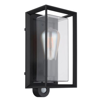 Globo - Spoljašnja zidna lampa sa senzorom 1xE27/60W/230V IP44 crno
