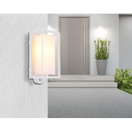 Globo - Spoljašnja zidna lampa sa senzorom 1xE27/60W/230V IP44 bela