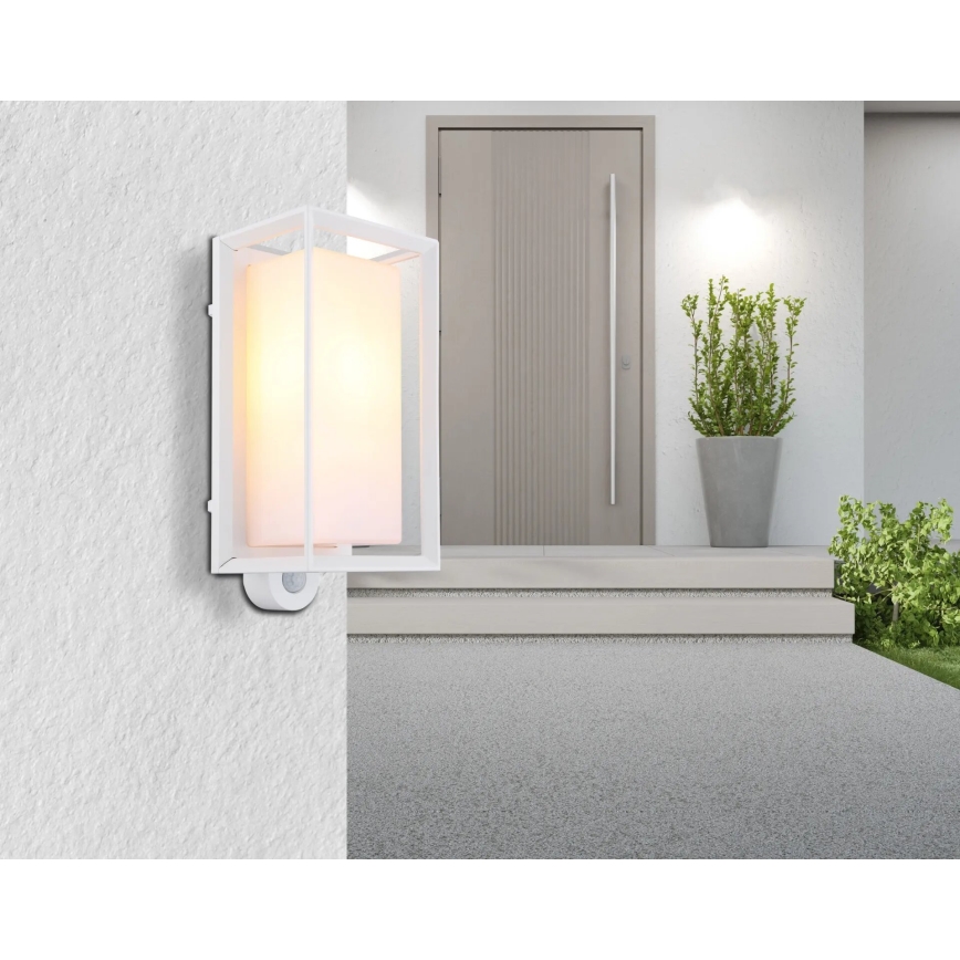 Globo - Spoljašnja zidna lampa sa senzorom 1xE27/60W/230V IP44 bela