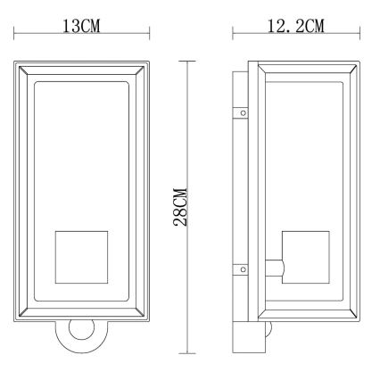 Globo - Spoljno zidno svetlo sa senzorom, 1x E27/60W/230V, IP44, belo