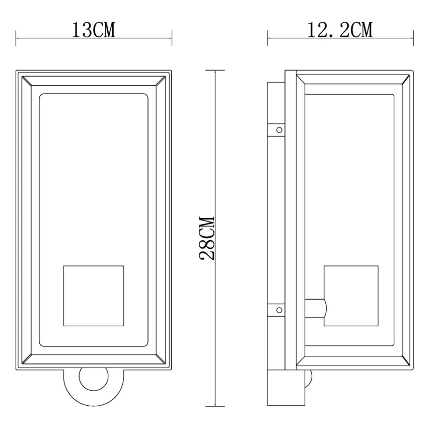 Globo - Spoljno zidno svetlo sa senzorom, 1x E27/60W/230V, IP44, belo