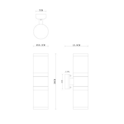 Globo - Spoljašnja zidna lampa 2xE27/60W/230V IP44