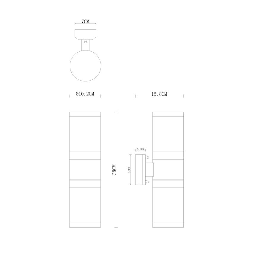 Globo - Spoljašnja zidna lampa 2xE27/60W/230V IP44