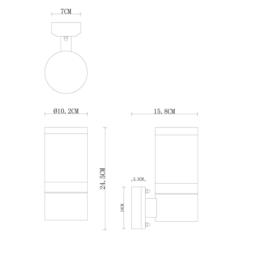 Globo - Spoljašnja zidna lampa 1xE27/60W/230V IP44