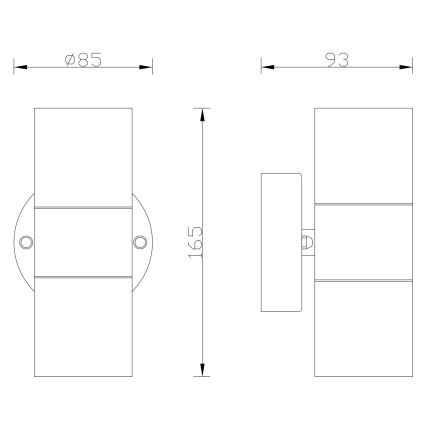 Globo - Spoljašnja zidna lampa 2xGU10/35W/230V IP44