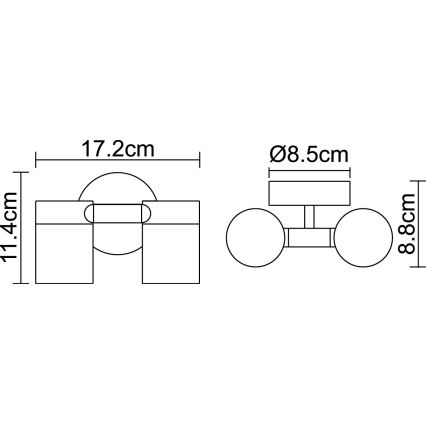 Globo 3207-2L - LED spoljna lampa STYLE 2xGU10/5W/230V IP44