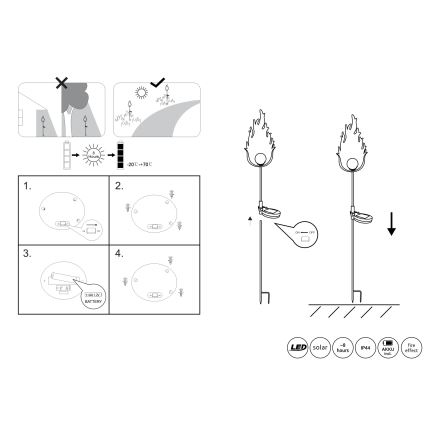 Globo - LED Solarno svetlo LED/0,04W/3V IP44 600 mAh
