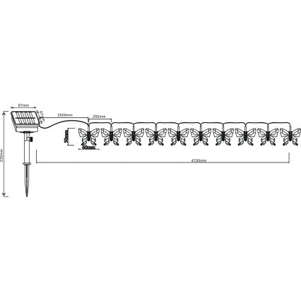 Globo - LED RGB Dekorativni lanac 10xLED/0,06W/3,2V 470 cm IP44