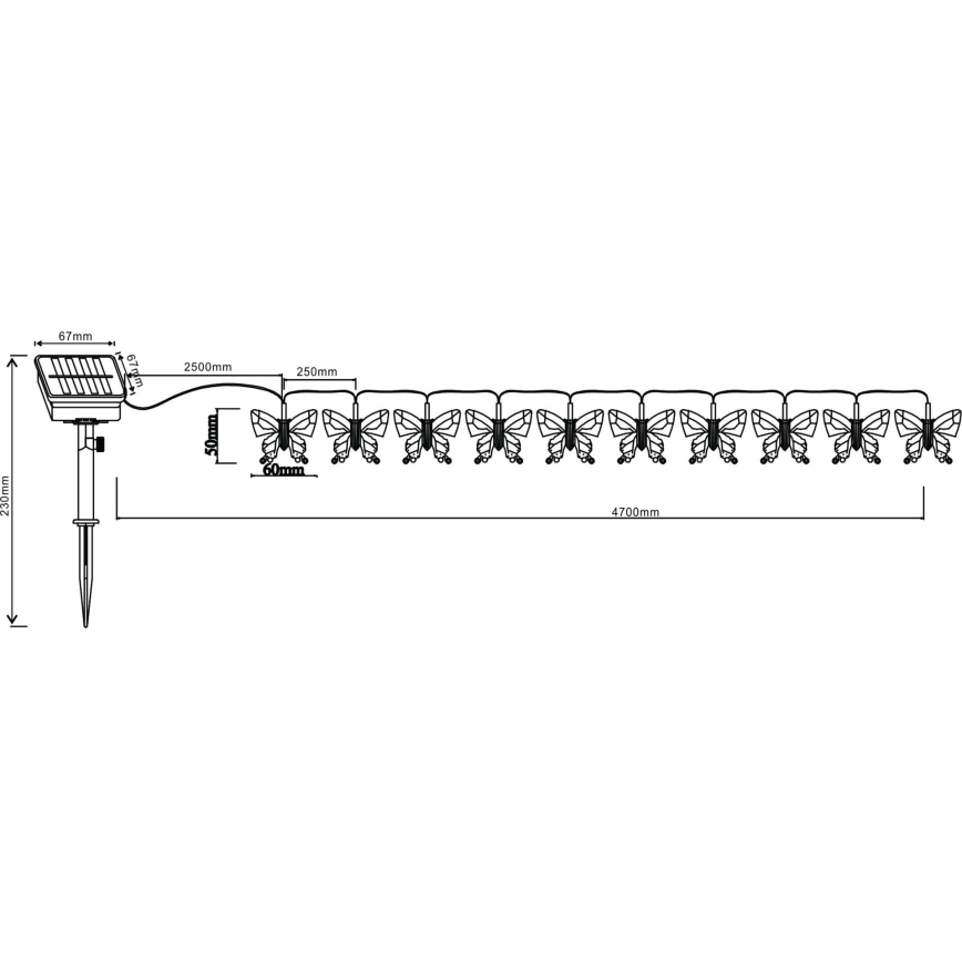 Globo - LED RGB Dekorativni lanac 10xLED/0,06W/3,2V 470 cm IP44