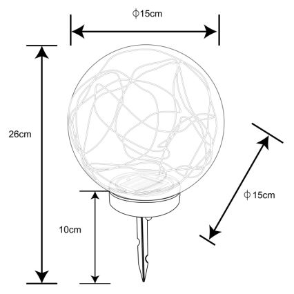 Globo - LED Solarno svetlo 20xLED/0,06W/1,2V pr. 15 cm IP44 600 mAh