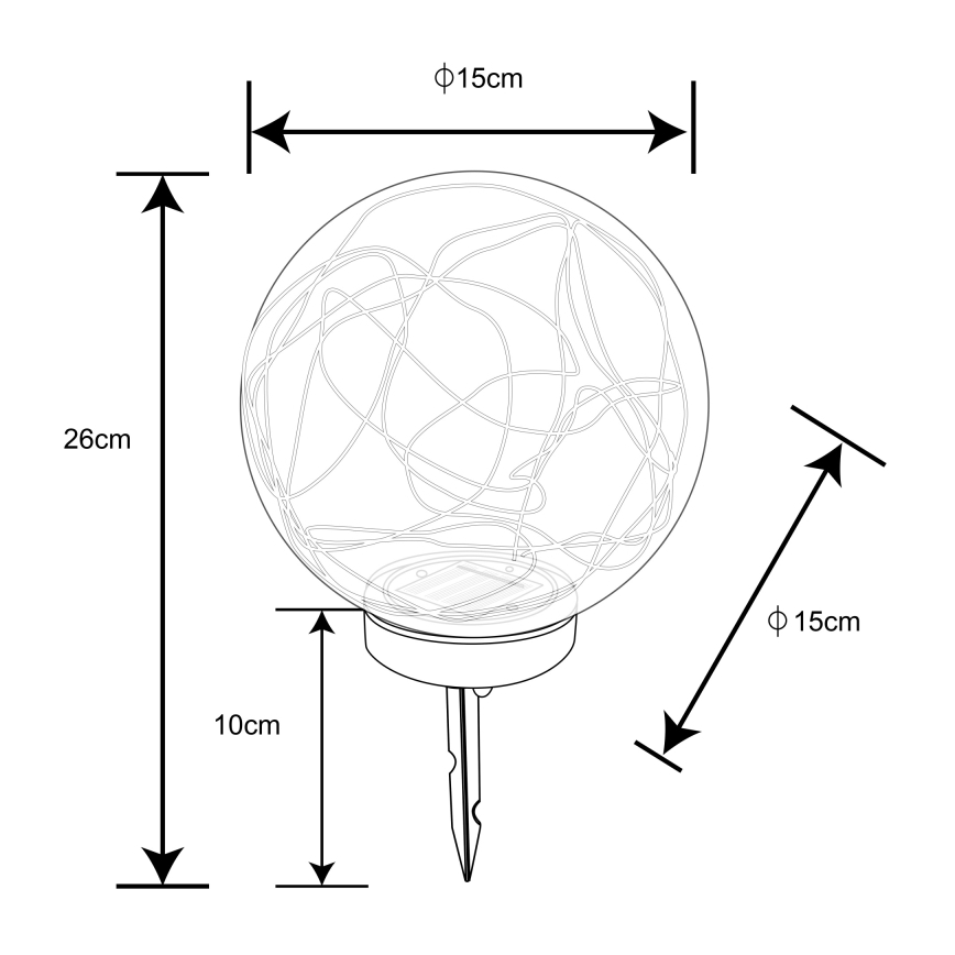 Globo - LED Solarno svetlo 20xLED/0,06W/1,2V pr. 15 cm IP44 600 mAh