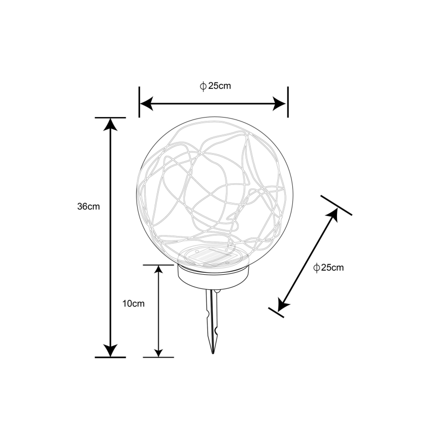 Globo - Solarna lampa 40xLED/0,06W/1,2V pr. 25 cm IP44 600 mAh