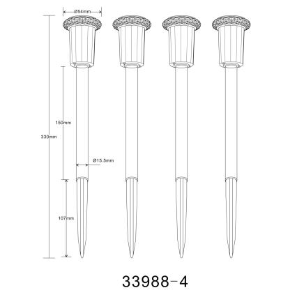 Globo - Set 4x LED Solarno svetlo LED/0,06W/1,2V IP44
