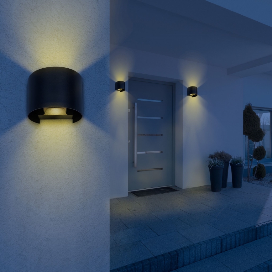 Globo - LED Spoljna zidna lampa 2xLED/3W/230V IP44 crno