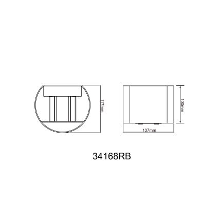 Globo - LED Spoljna zidna lampa 2xLED/3W/230V IP44 crno