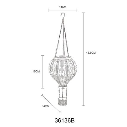 Globo - Viseća solarna dekoracija 20xLED/0,5W/3V IP44 leteći balon